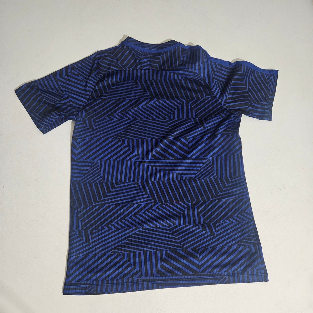 Nike Mens Dri-FIT Soccer Training Jersey Blue Black Geometric Dazzle Shirt L - Picture 2 of 5